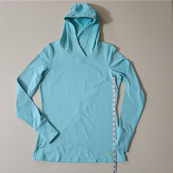 Under Armour Women's ColdGear Fitted Aqua Hooded Long Sleeve Top - Picture 5 of 14